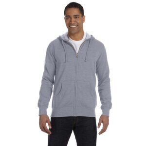 Econscious Men's 7 oz. Organic/Recycled Heathered Full-Zip Hood - ATHLETIC GREY